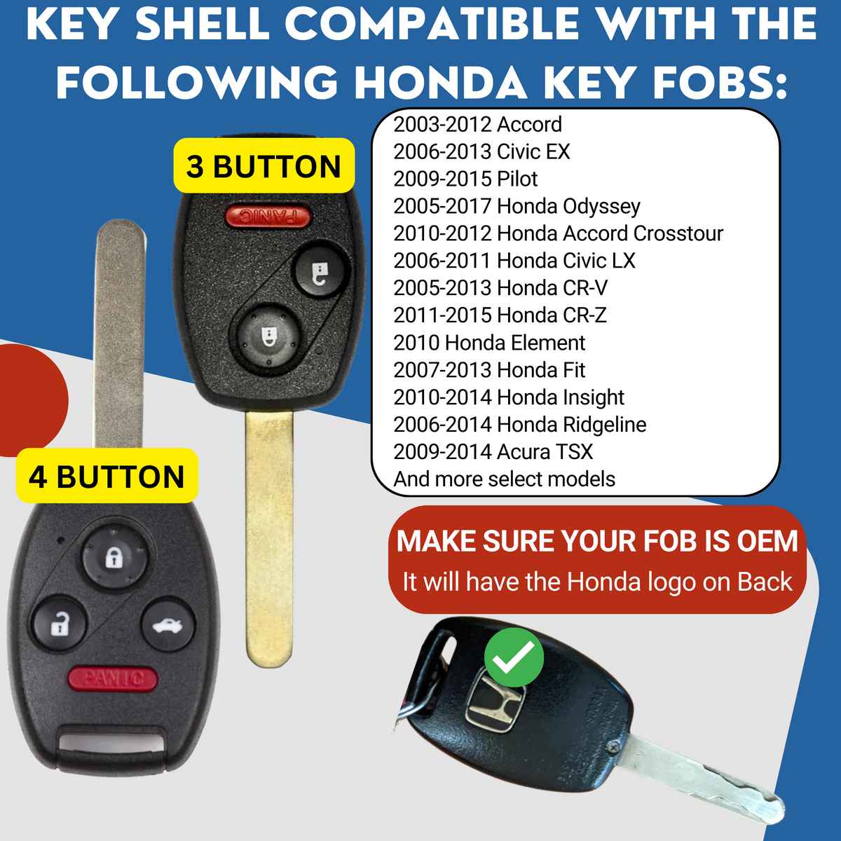 honda odyssey key fob cover