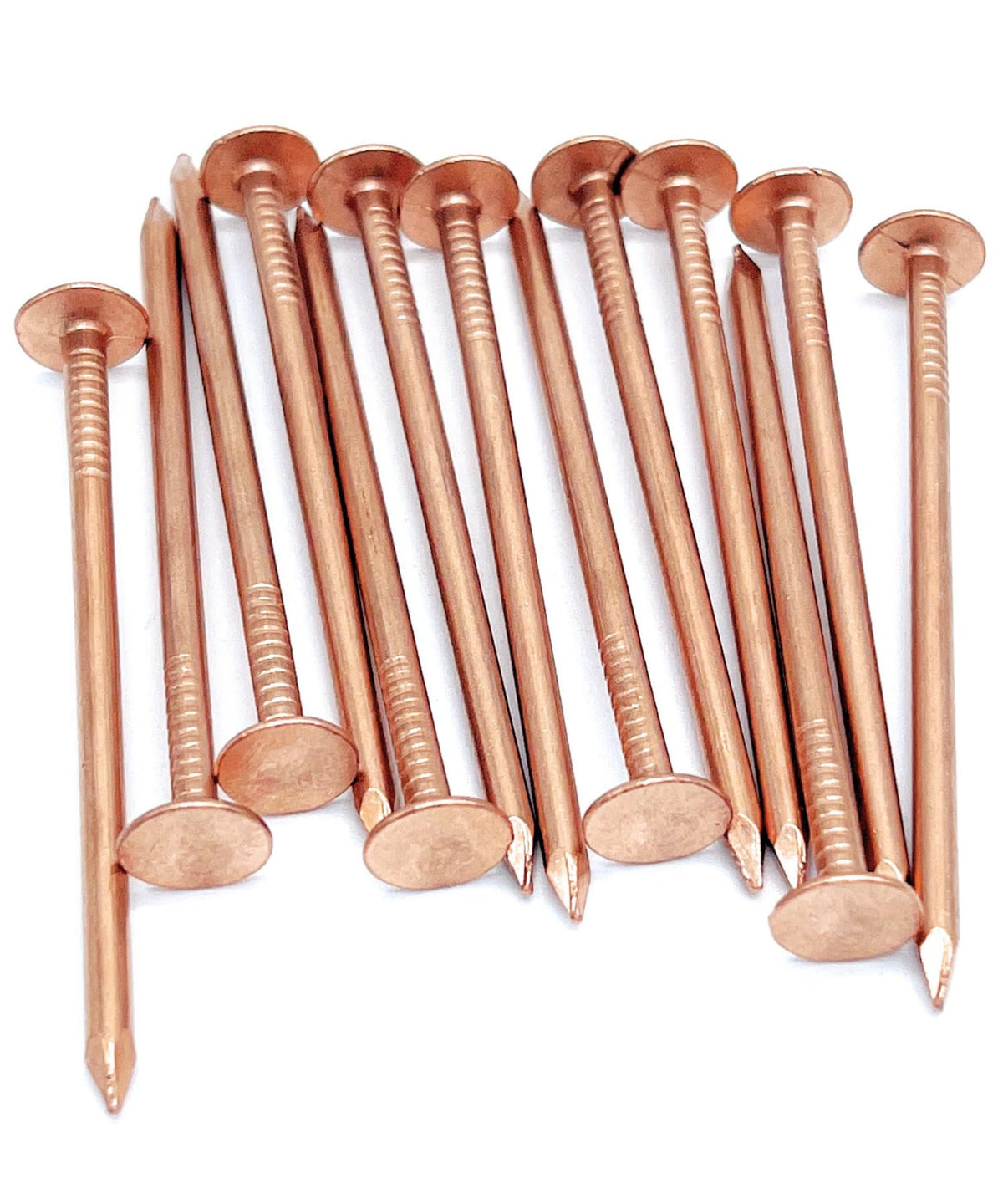 2.5 Inch Copper Nails Roofing Finish Nails USA MADE - Solid Pure Copper Slating Nails Spikes Flashing Furniture Boat - Package Includes The Highest Quality Copper Nails by Dubbs Hardware