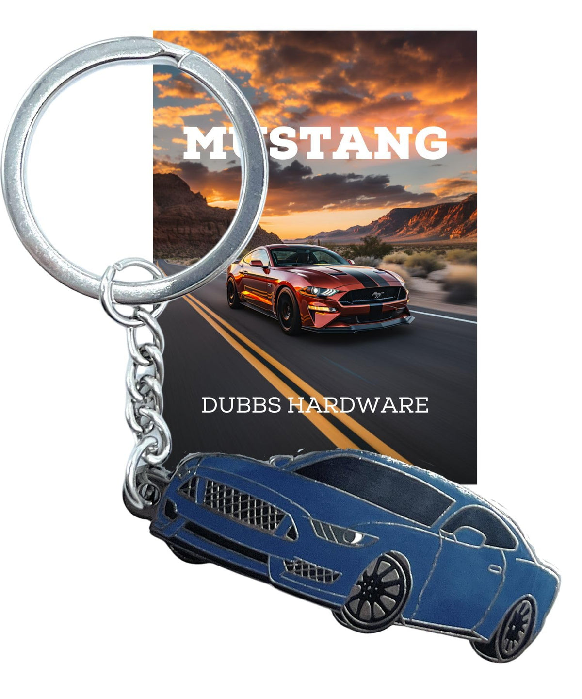 Dubbs Hardware For Mustang Car Accessories - Camaro Accessories - Color Matched Colors - Detailed Enamel Keychains